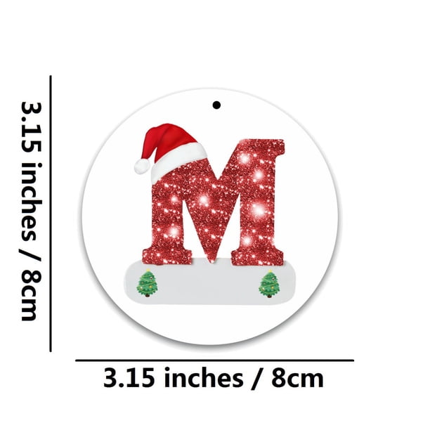 Ornamentos Colgantes Personalizados Del Alfabeto Del Árbol de Navidad, Acrílico 8cm Bricolaje para Regalo Y Decoración de Fiesta Ornamentos Del Árbol de Navidad