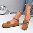 thumbnail image 6 of Miluxas Loafers for Women Comfort Leather Loafers Cute Slip On Business Casual Dress Shoes Lightweight Work Flats Driving Mocs Walking Shoes for Women Brown 6(37), 6 of 8