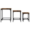 thumbnail image 3 of vidaXL Nesting Coffee Tables 3 pcs Smoked Oak Engineered Wood, 3 of 5