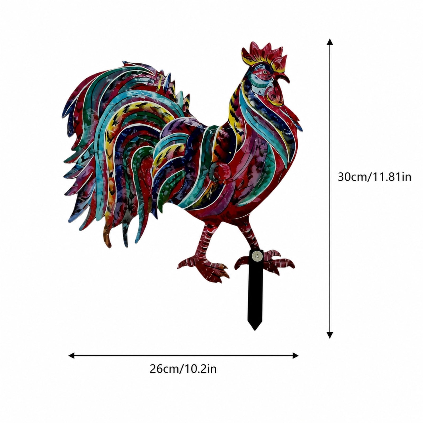 Metal Rooster Garden Statue Outdoor Decor, Yard Art Chicken Decoration for Home Patio Lawn Backyard, Rustic Farmhouse Kitchen Accent