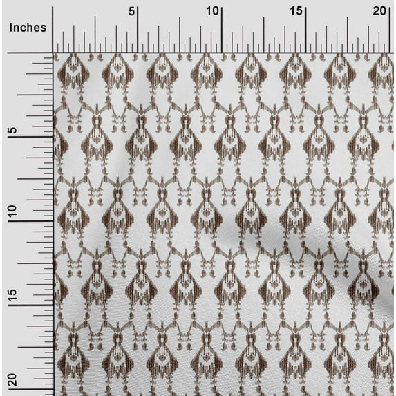 oneOone Cotton Poplin Fabric Paisley Ikat Printed Fabric 1 Yard 56 Inch Wide