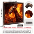 thumbnail image 3 of 8-inch 2D flat "Flame Giraffe" wooden frame painting, easy to install, can be used as decorative signs and plaques for various wall surfaces, and is an ideal gift for various festivals., 3 of 9