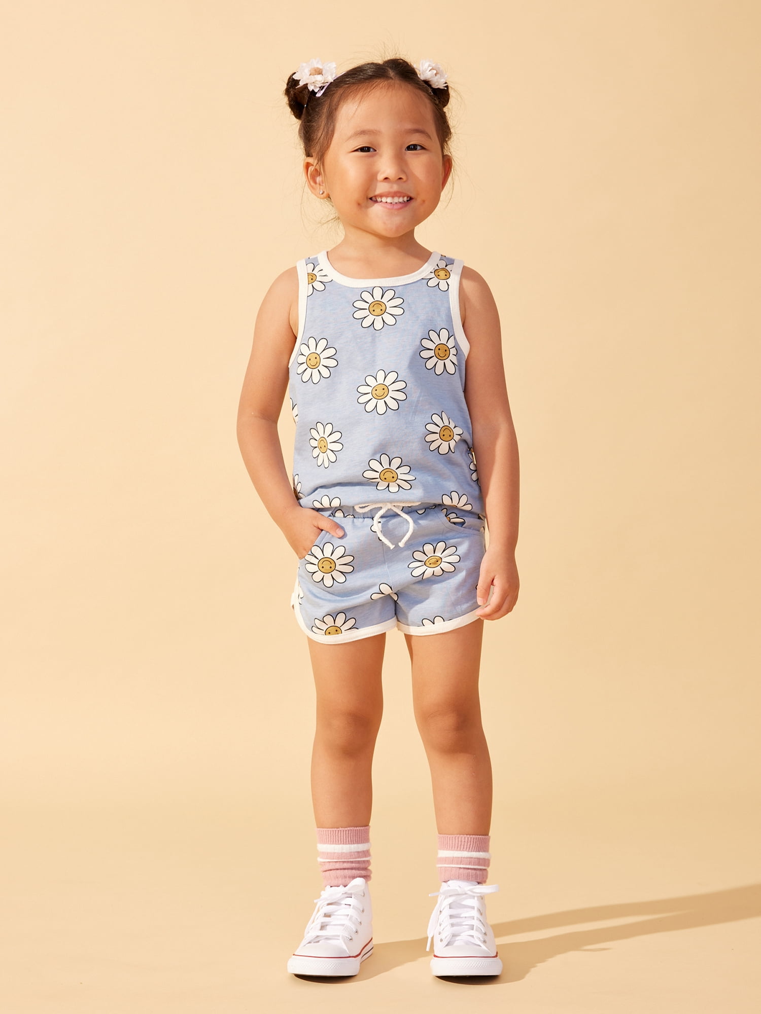 Little Star Organic Toddler Girl 2Pk Dolphin Shorts, Old Rose, Size 4T