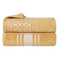 thumbnail image 2 of Superior Sadie Zero Twist Cotton Floral Bath Sheet Set of 2, Ultra Soft Towels, Gold, 2 of 10