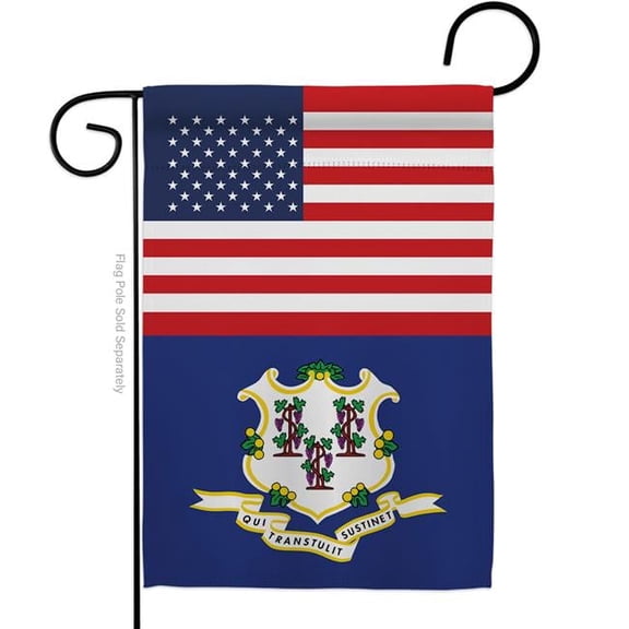 Americana Home & Garden G142757-BO 13 x 18.5 in. USA Connecticut American State Vertical Garden Flag with Double-Sided House Decoration Banner Yard Gift