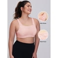 thumbnail image 5 of Wingslove Women's Sports Bra Full Coverage Wireless Bra Plus Size High Impact Non Padded Workout Bra,Pink 42DDD, 5 of 12