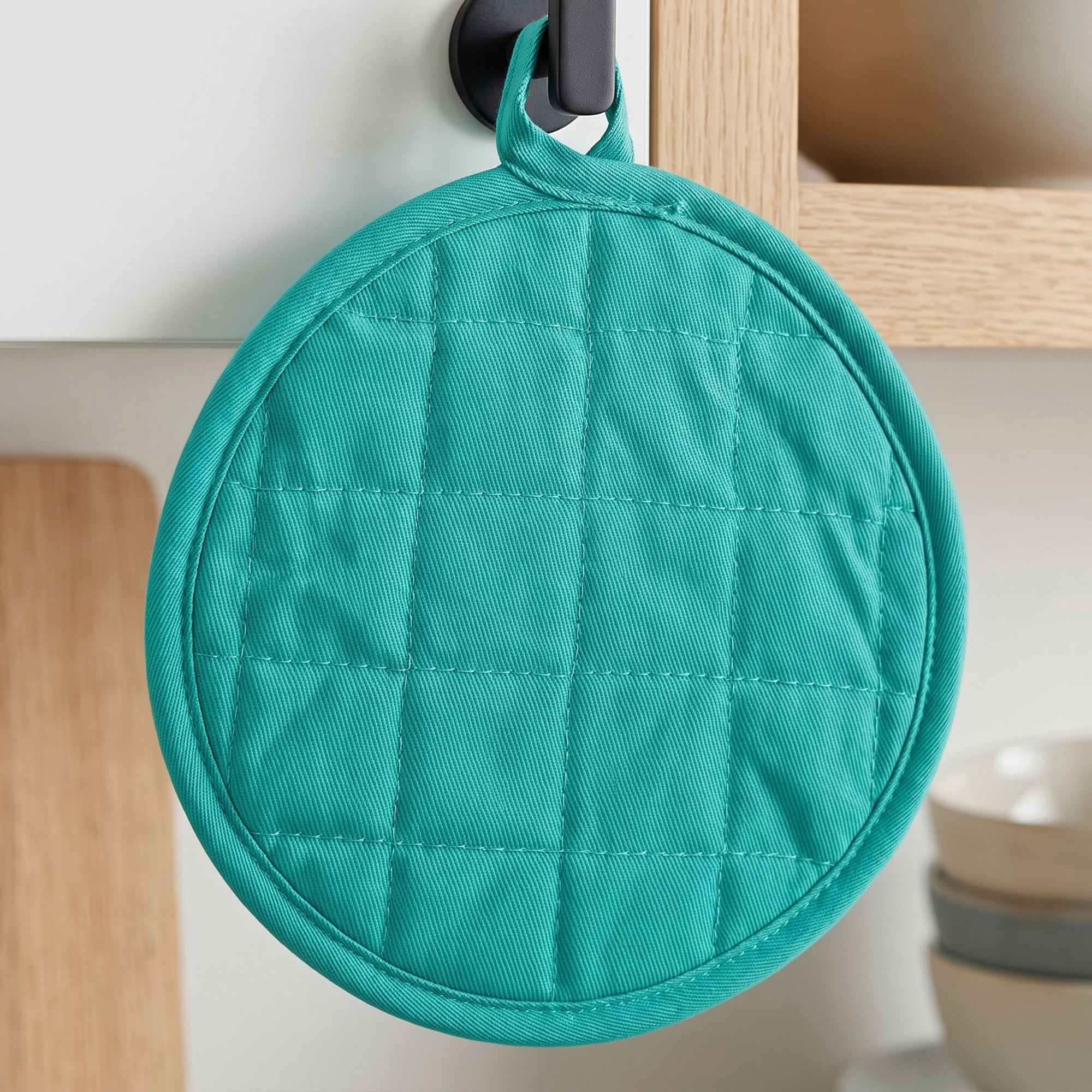 Unique Bargains 2 Pcs Pot Holders Heat Resistant Trivets Non Slip Hot Pads for Kitchen Lake blue 7.1"x7.1"