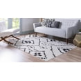 thumbnail image 4 of Unique Loom Morocco Collection Area Rug - Rif (9' x 12' 2" Rectangle Ivory/Black), 4 of 10