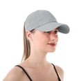 thumbnail image 4 of HuangHuanChen Womens Quick Drying Baseball Cap Ponytail Hat Sun Hats Sport Cap Running Tennis Visor Grey, 4 of 7