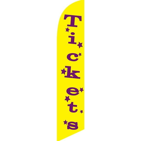 Tickets Feather Banner Swooper Flag for Festivals and Events, Replacement Flag Only