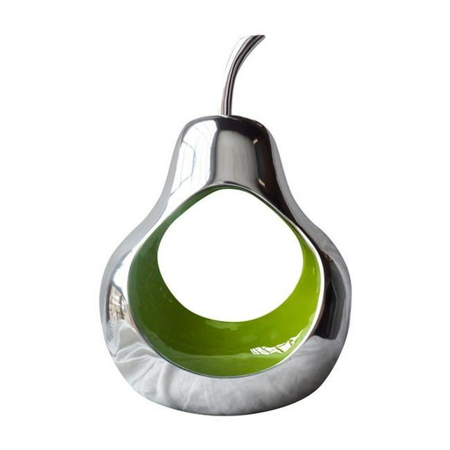 Bol Décoratif en Forme de Poire en Aluminium Vert Intérieur