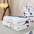 thumbnail image 6 of Manfei Cartoon Police Pattern Zipper Full Size Comforter Sets with Fitted Sheet and 2 Pillowcases,Boys Friendly Theme Zipper Bedding Set,White,Light Gray Reversible,4pcs, 6 of 8