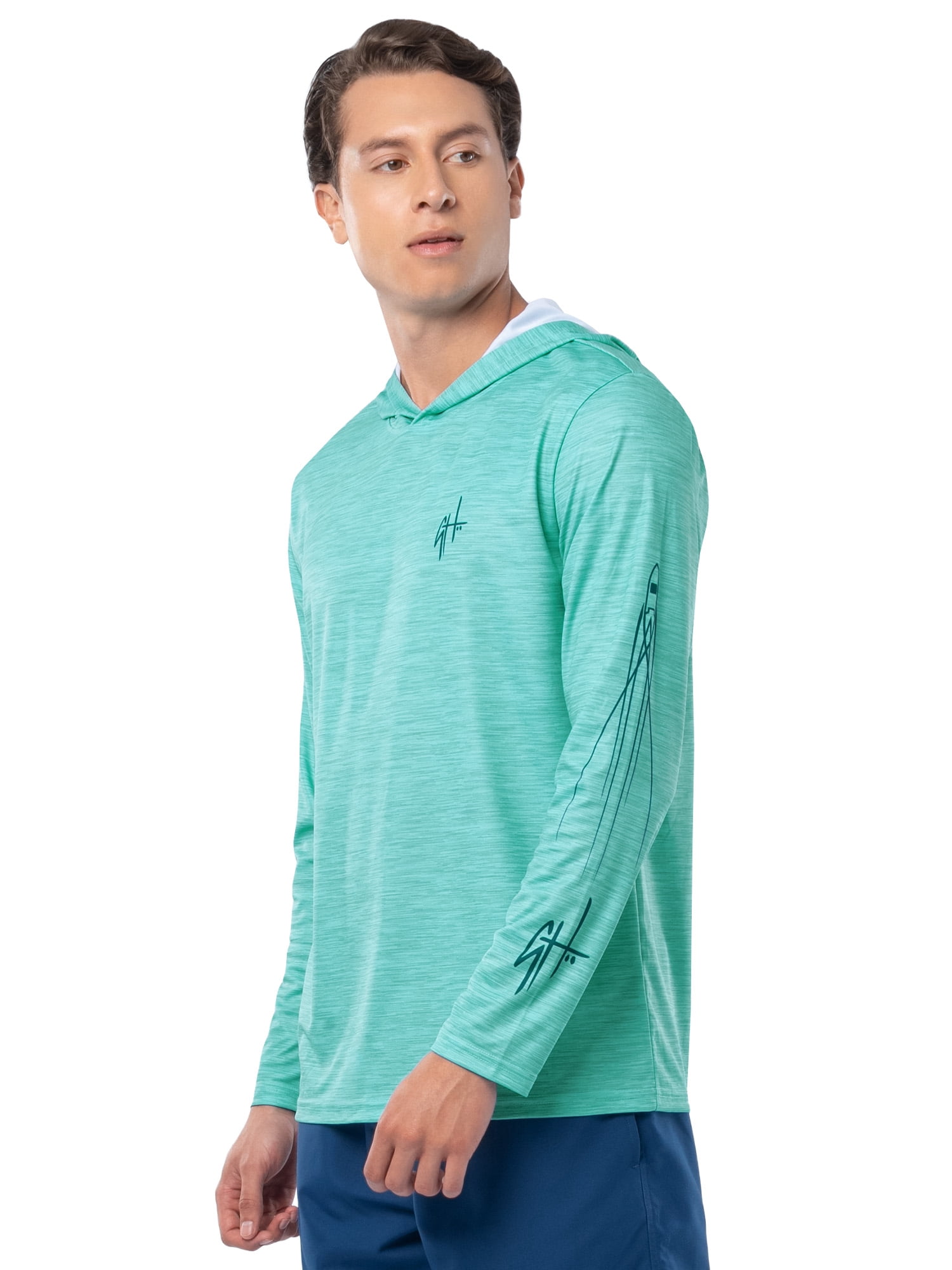 GH BY GUY HARVEY Men's Long Sleeve Sun Protection Vintage Yellowfin Hoodie