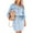 Light Blue, variant on Canis Women's Denim Shirt Dress Casual Loose Midi Dress Long Sleeve Button Down Lapel Short Jean Tunic Dress with Belt Pockets
