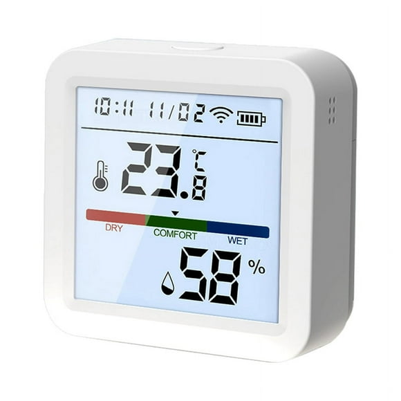 Smart WiFi Temperature and Humidity Sensor,Tuya Indoor Hygrometer Thermometer with LCD Display Backlight