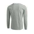 thumbnail image 3 of Unique Bargains Men's Long Sleeve Pullover Top Crew Neck Striped T-Shirts 38 Gray White, 3 of 7