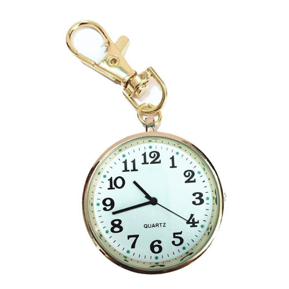 Quartz Pocket Watch Keychain Clocks Round Dial Portable Simple Pendant