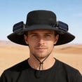 thumbnail image 7 of RICHMJ Solar Powered Fan Hat for Men Women, Wide Brim Hat with 2 Fans UPF 50+, For Outdoor Fishing Beach Sun Hat ,Mountaineering(D), 7 of 7