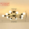 thumbnail image 3 of Semi Flush Mount Ceiling Light,10-Light E26 Base Modern Black Sputnik Chandelier,Industrial Ceiling Lamp Fixture for Kitchen Farmhouse Living Room Dining Room (Bulbs Not Included), 3 of 3