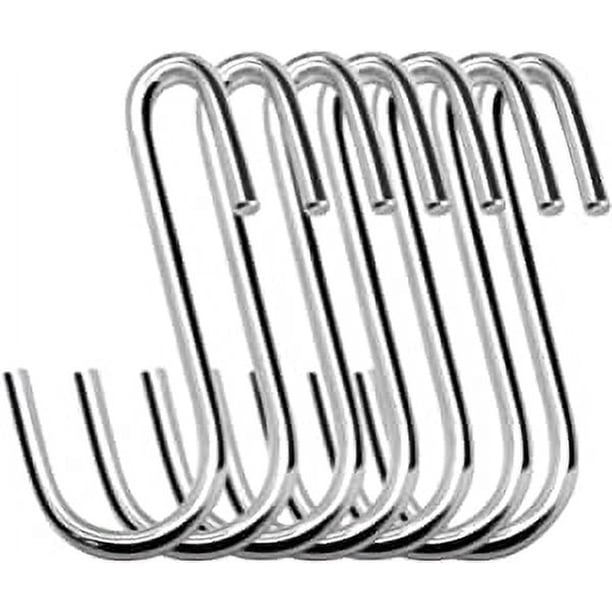 (20 piezas, pequeñas, plateadas) Paquete de 20 ganchos colgantes grandes de 6 cm en forma de S, resistentes, para cocina, baño, dormitorio y oficina