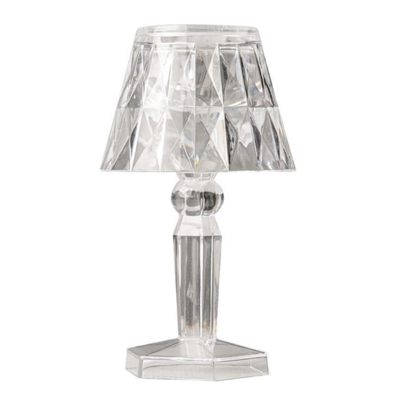 HOARBOEG Sparkling Acrylic Diamond Christmas Table Lamp, Mini Crystal LED Night Light, Battery Operated Warm White Desk Decor, Holiday Home Accent