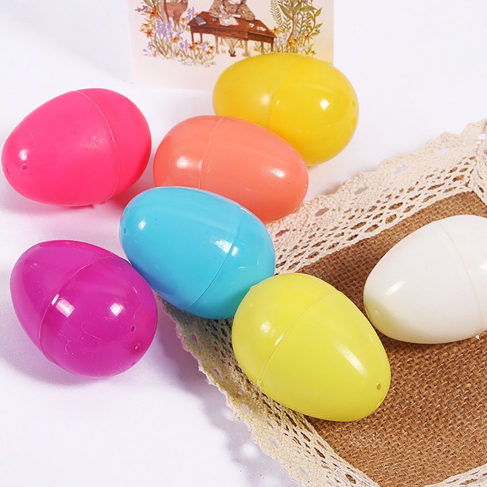SPRING PARK 12/24Pcs Solid Color Easter Eggs Stuffer Easter Theme Party Favor, Easter Eggs Hunt