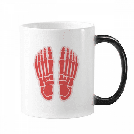 

Human Body Illustration Bone Foot Changing Color Mug Morphing Heat Sensitive Cup With Handles 350ml