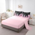 thumbnail image 5 of spefrowx Retro Polka Dot Bow Print Twin Bedding for Teens, Black Pink Gem Heart Bedding Comforter Set, Pink Reversible, 7 Pieces, 5 of 6