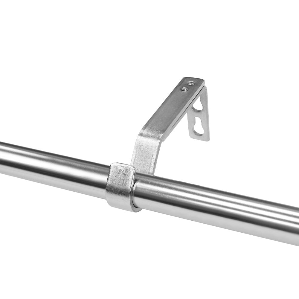 3/4" Drapery Single Curtain Rod Set with Classic Sphere Finials_Brushed Nickel Silver - 66"-120"