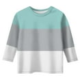 thumbnail image 4 of HCNTES Girl Casual Round Neck Three Quarter Sleeve T Shirt Regular Basic 3/4 Sleeve Top(Style9,6-7 Years), 4 of 5