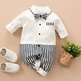 thumbnail image 2 of QWIED Baby Boy Outfits Baby Gentleman Romper Jumpsuit Cotton Long Sleeve Clothing Set 6 Months-9 Months, 2 of 6