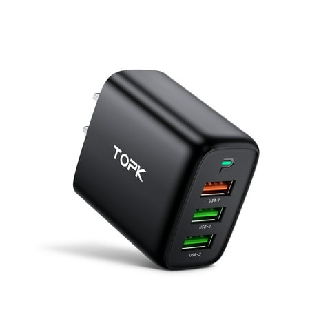 TOPK Phone Wall Plug Charger USB 3 Port Power Adapter for iPhone Samsung Huawei Portable Charge Cube