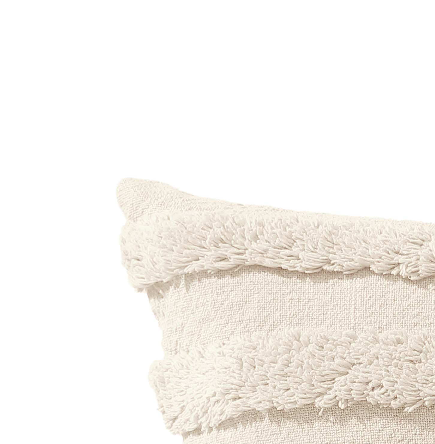 Mainstays Tufted Stripe Decorative Throw Pillow, 18 X 18 Inches, Ivory, 2 Pack
