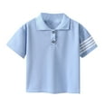 thumbnail image 2 of DAETIROS Little Boys Polo Shirts-Short Sleeve Cotton Casual Polo Tee Boys Summer Clothing Light Blue Size 1 T, 2 of 3