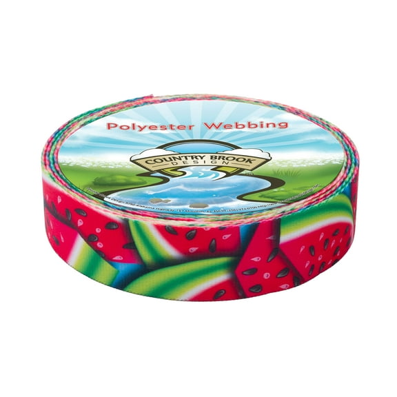 Country Brook Design - Summer Melon Polyester Webbing (1 1/2 Inch, 10 Yards)