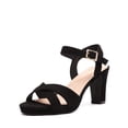 thumbnail image 1 of Sandalia DREAM PAIRS ICE-1 Tacones Anchos Negro Gamuza 8 cm, 1 of 6