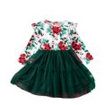 thumbnail image 1 of GDREDA Barboteuse pour Bébés Filles Automne et Hiver Nouveaux Vêtements pour Filles Robe à Manches Longues Imprimée Col Rond Robe de Fête de Noël (Vert, 5-6 Ans), 1 of 8