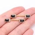 thumbnail image 3 of A Pair of Golden Majestic Sparkle Point Nipple Barbell, 3 of 4