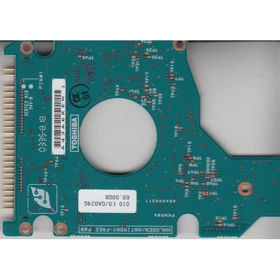 MK4021GAS, D0/GA224G, HDD2182 B ZE01 S, G5B000211000-A, Toshiba IDE 2.5 PCB