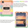 thumbnail image 5 of Dteck for iPad Pro 11 Inch 4th/3rd/2nd/1st Generation 2022/2021/2020, Air 5th/4th 10.9 2022/2020 Case , Shockproof Silicone Rotatable Stand with Handle Holder Shoulder Strap Cover, Rainbow Rosegold, 5 of 7