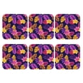 thumbnail image 2 of Bingfone Vintage Purple Flower Leather Drinks Coasters With Set Of 6,Suitable For Home Kitchen,Coffee Cup Coasters Home Gift, 2 of 9