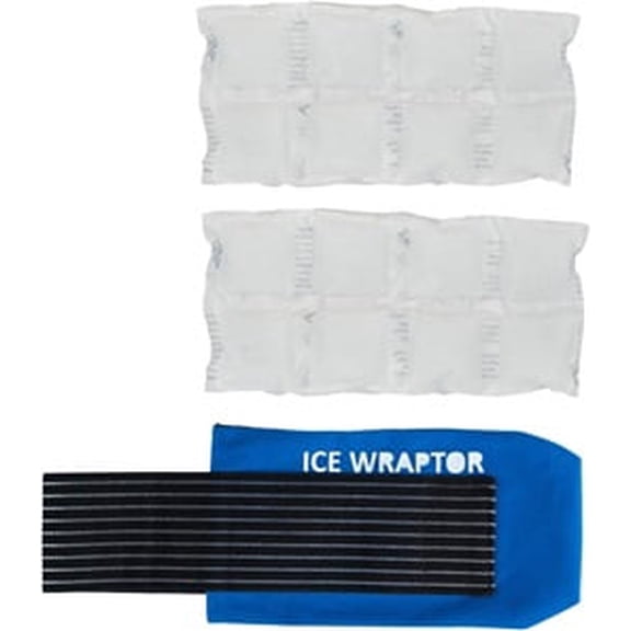 ICE WRAPTOR Therapeutic Ice Wrap 52" - Includes 2 Reusable Hydratable Velcro Ice Packs. Good for Knees, Shoulders, Elbows, and Other Body Areas.