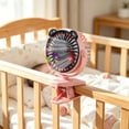 thumbnail image 5 of COM1950s Clip on Fan USB Rechargeable, Portable Desk Fan Mini with Ambient Light and Bear Ear Design, Quiet Stroller Fan for Dorm, Office and Travel, 5 of 6