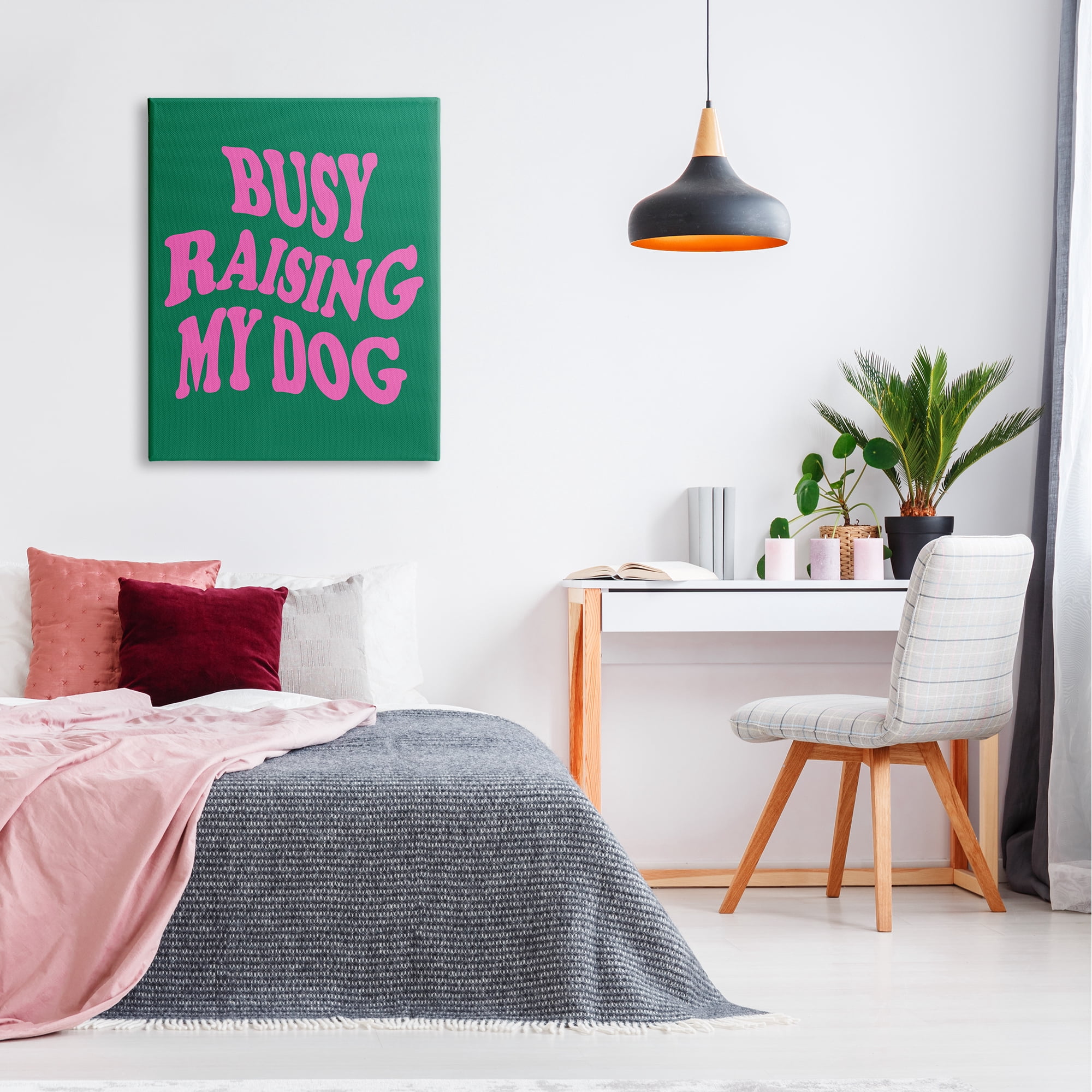 Stupell Industries Raising My Dog Phrase Inspirational Painting Gallery Wrapped Canvas Art Print Wall Art, 30 x 40