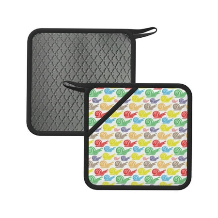 

Matuu Colorful Snails for Square Silicone Anti-hot Pad for Kitchen Potholders Hot Dishers Spoon Holder