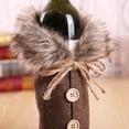 thumbnail image 4 of Widget Cubierta navideña para botella de vino, bonita ropa de botella de vino de piel sintética para fiestas navideñas, festivales, decoraciones para cena Irfora Widget, 4 of 7