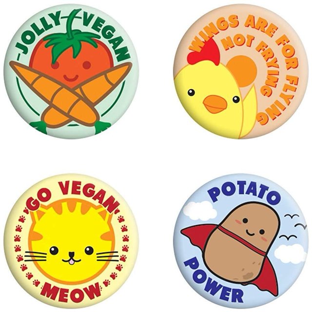 Grindstore - Pack de cuatro chapas modelo Jolly Vegan (Multicolor)