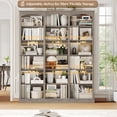 thumbnail image 5 of Homfa 18-Cube Bookcase and Bookshelves, 71.2" Triple Width 6 Tier Freestanding Arch Library Cabinet for Home Office Living Room, Wash Gray, 5 of 8