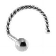 thumbnail image 5 of Sterling Silver Nose Stud Screw Shaped Nose Ball, Flower, Triangle Nostril Corkscrew Piercing for Women Men Left or Right Side Handmade (Ball Screw | TW | Left Side), 5 of 7
