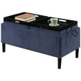 thumbnail image 3 of Convenience Concepts Designs4Comfort Pouf de Rangement avec Plateaux en Tissu Bleu, 3 of 4